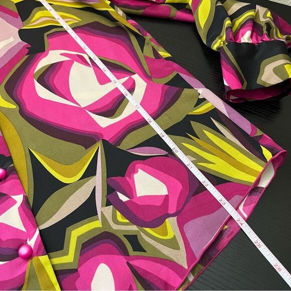 ✨ Missoni for Target Multicolor Abstract Blouse Retro Button Down Collared M - Picture 12 of 12